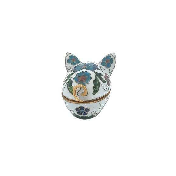 VTG‎ Estate Cloisonne Enamel Pig Trinket Box! Unique! 155 - Picture 2 of 9